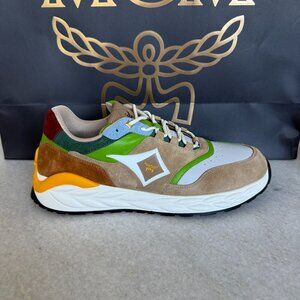 MCM Skywander Low Top Sneakers Men's Green Suede Lace Up Closure, Sz 45